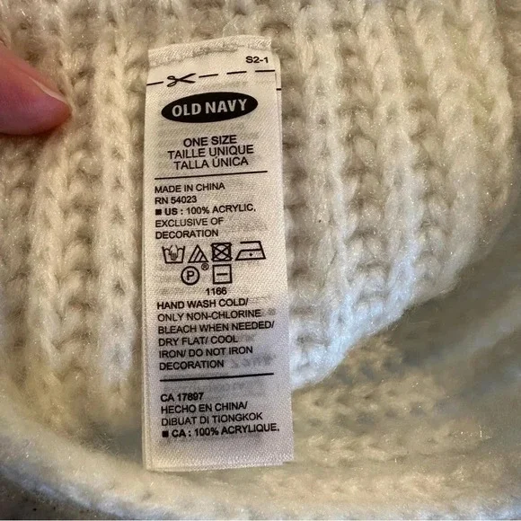 Old Navy Ivory Studded Rhinestone Knit Headband - Picture 7 of 7